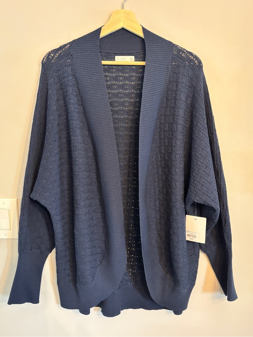NWT Lauren Conrad Open-Front Navy Knit Cardigan Sweater XXL